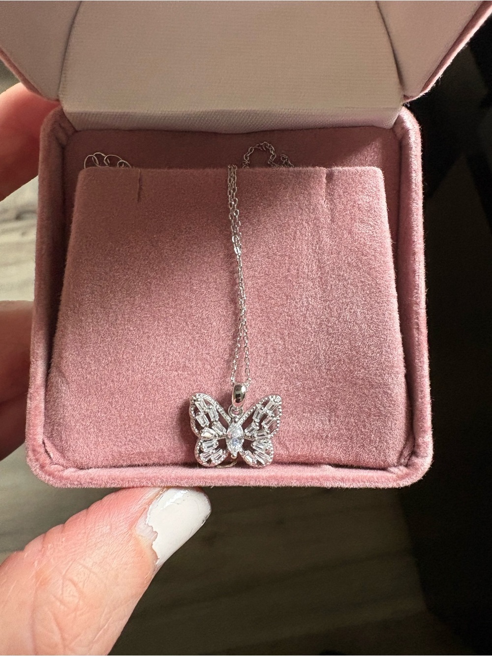New 925 Sterling Butterfly Pendant Necklace - Silver
